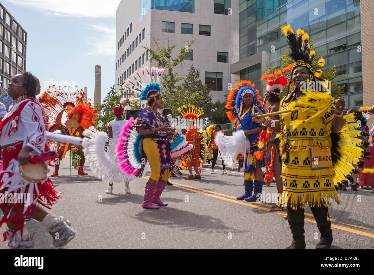 A Caribbean Festival in Boston features bright, authentic outfits Stock