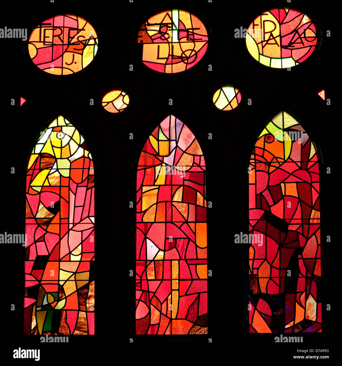 Stained Glass Windows In Antonio Gaudi s Templo De La Sagrada Familia 
