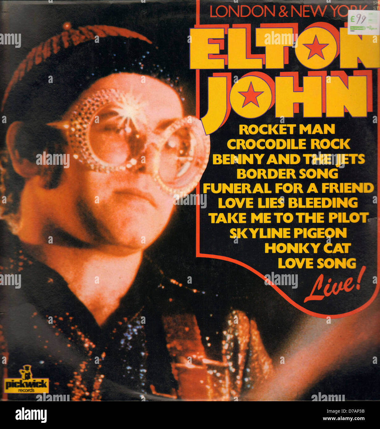 Elton John live LP Stock Photo