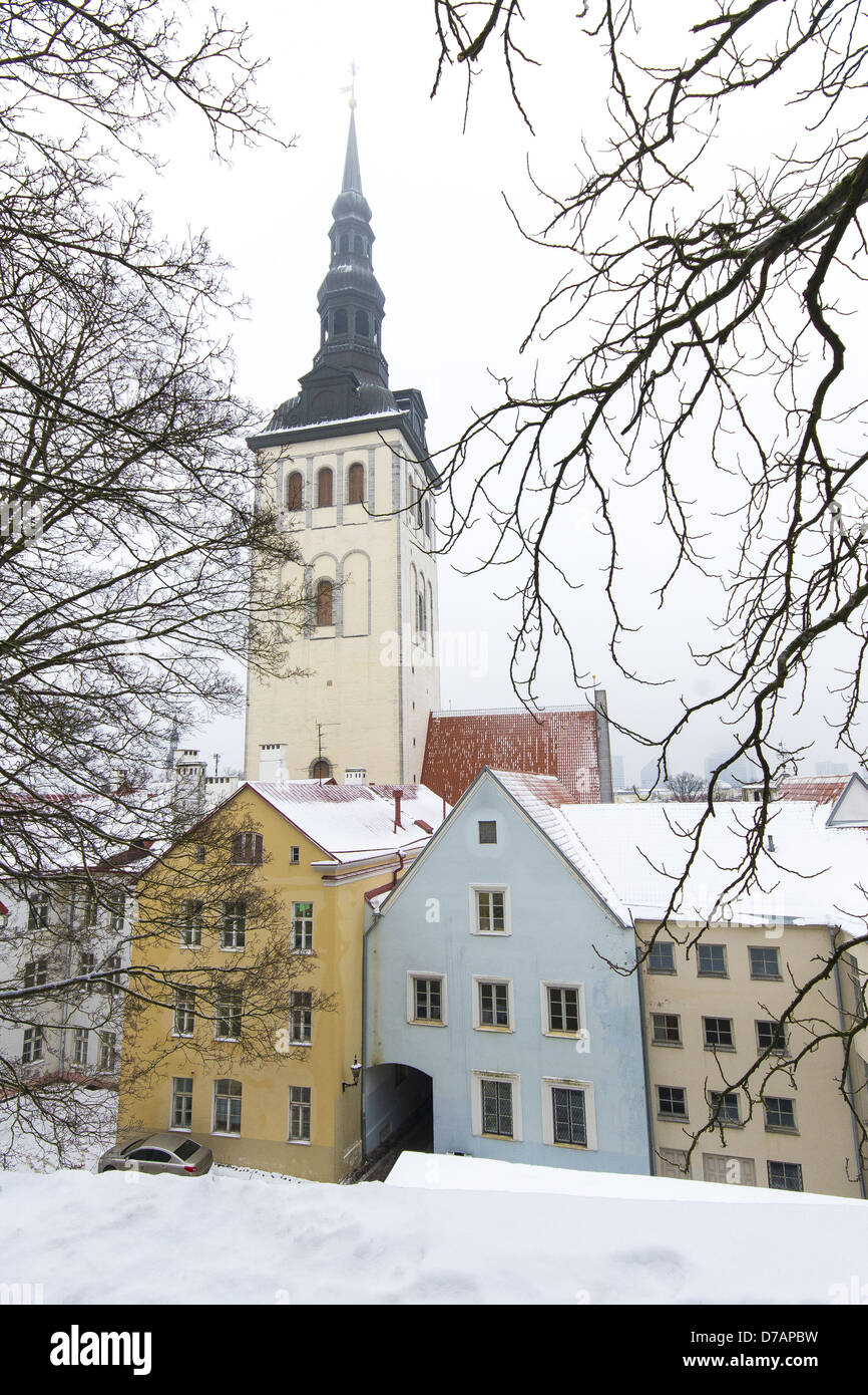 The St. Nicholas church in Old Town, Tallinn, Estonia Stock Photo