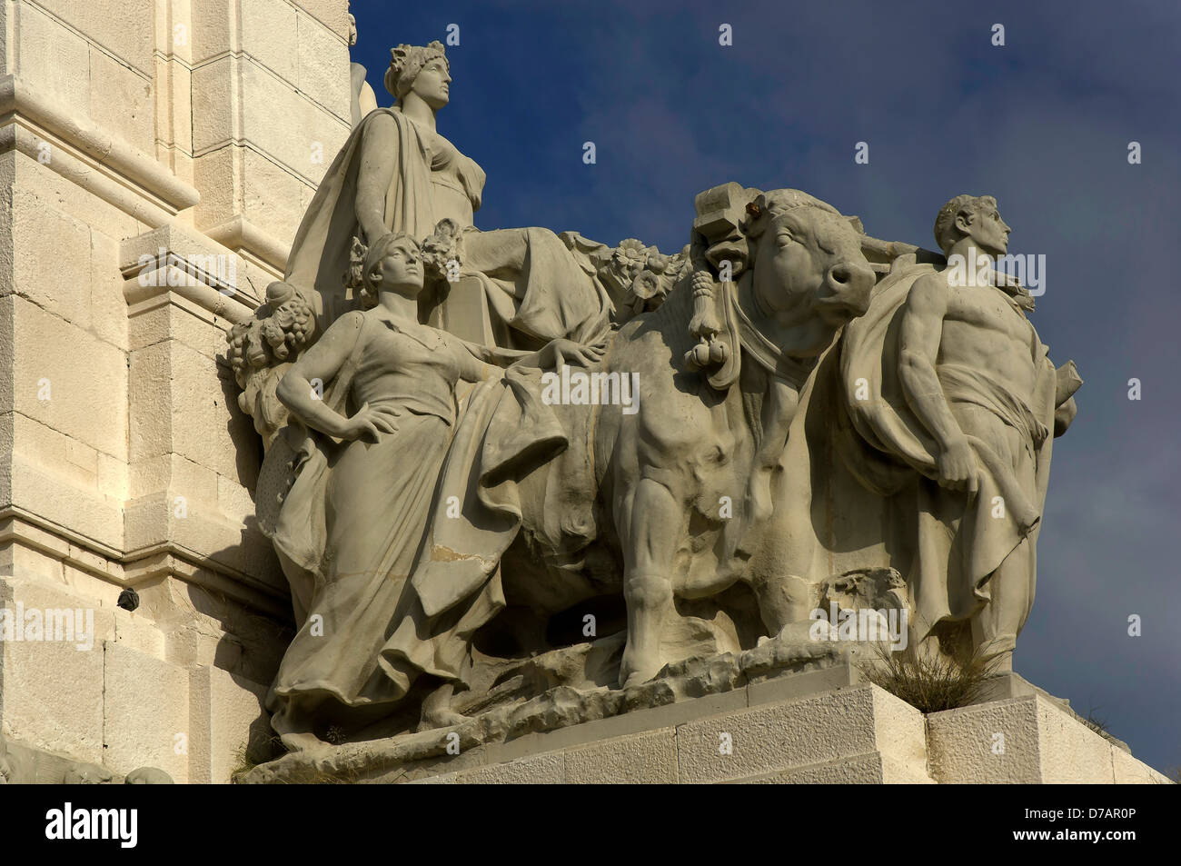 Monument to the Constitution of 1812 -allegory of the agriculture, Cadiz, Region of Andalusia, Spain, Europe Stock Photo