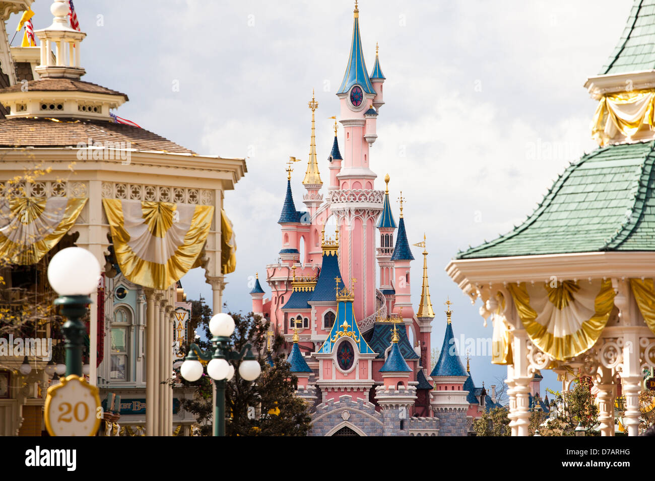 Europe France Paris Marne-la-Vallée Disneyland Sleeping Beauty Castle Stock Photo