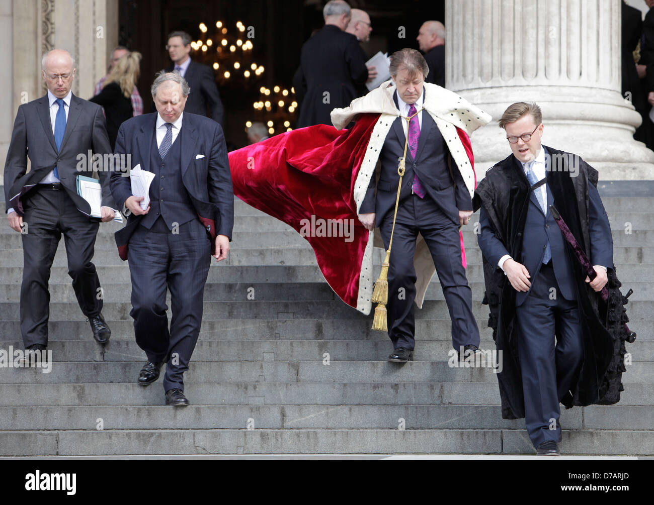 Sir Roger Gifford, (2nd from left) 685th Lord Mayor of London, leaving