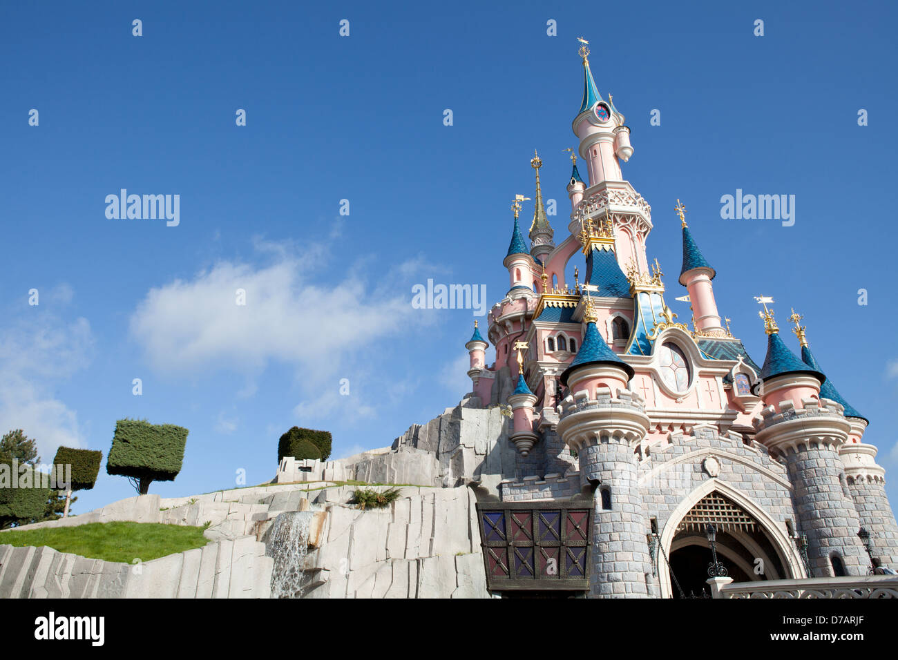 Europe France Paris Marne-la-Vallée Disneyland Sleeping Beauty Castle Stock Photo