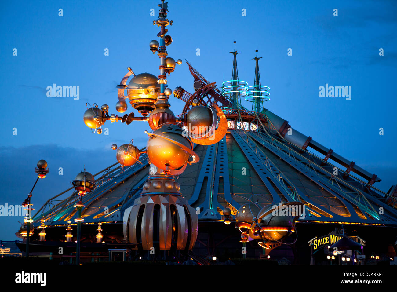 Europe France Paris Marne-la-Vallée Disneyland roller coaster back to the future Stock Photo