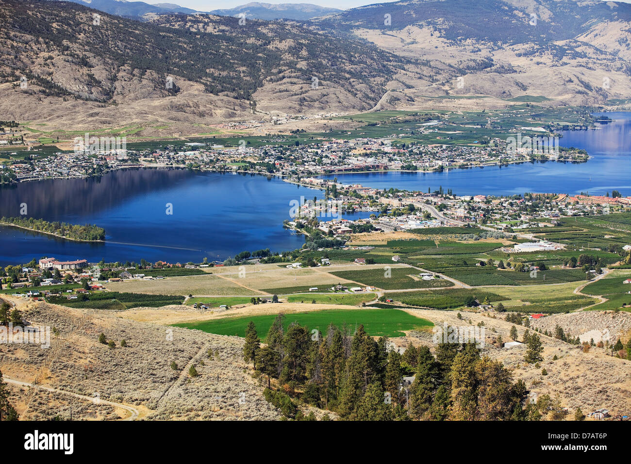 Aerial View Of Town In Okanagan Valley; Osoyoos British Columbia Canada Stock Photo Alamy