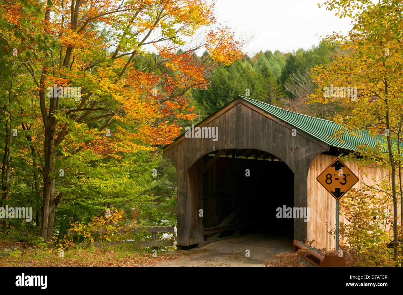 Covered Bridge near Belvidere Center, Vermont, USA Stock Photo