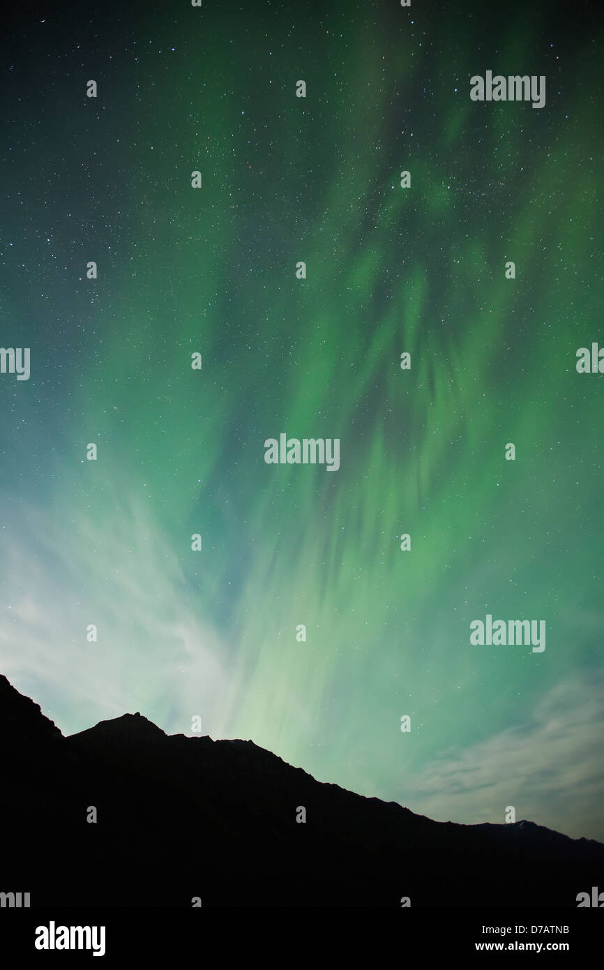 The Aurora Borealis Or Northern Lights Shine In The Night Sky Over The ...