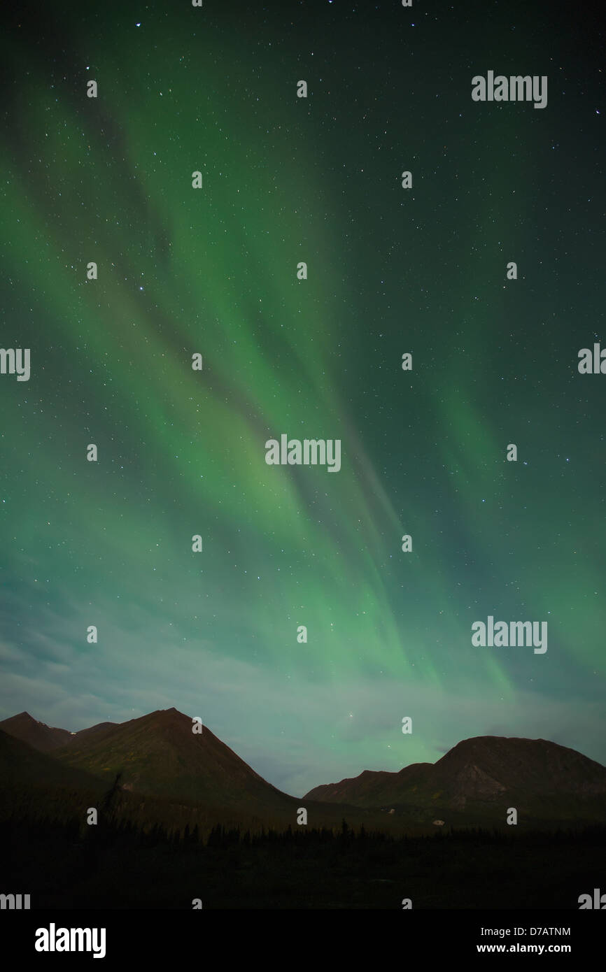 The Aurora Borealis Or Northern Lights Shine In The Night Sky Over The ...