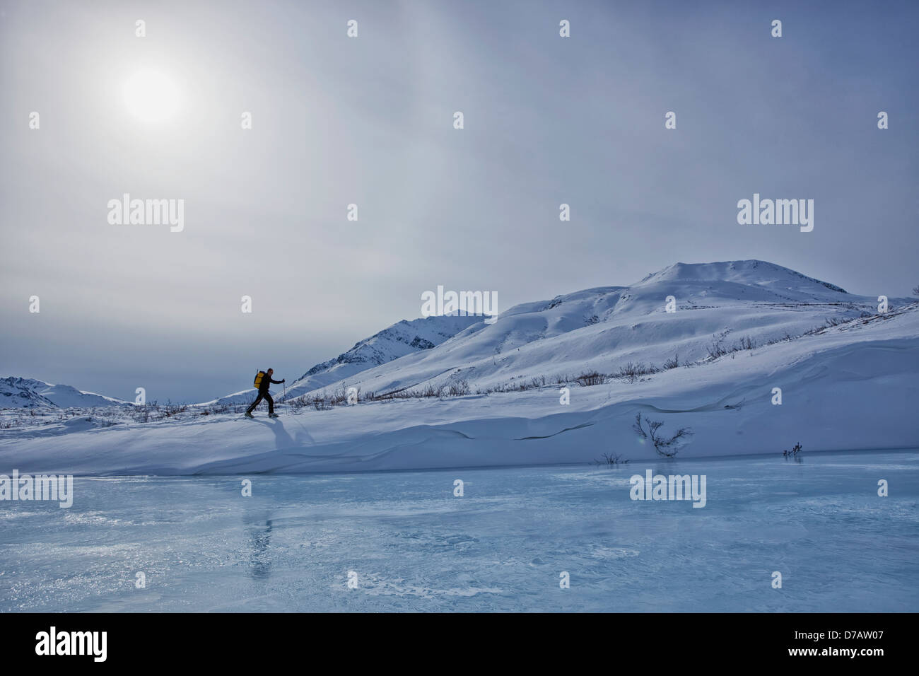 A crosscountry skier in the klondike valley of tombstone territorial