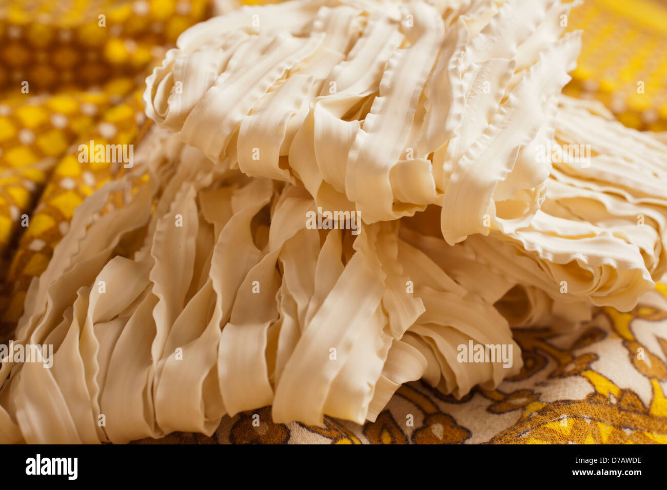 dry wide Chinese noodles Stock Photo