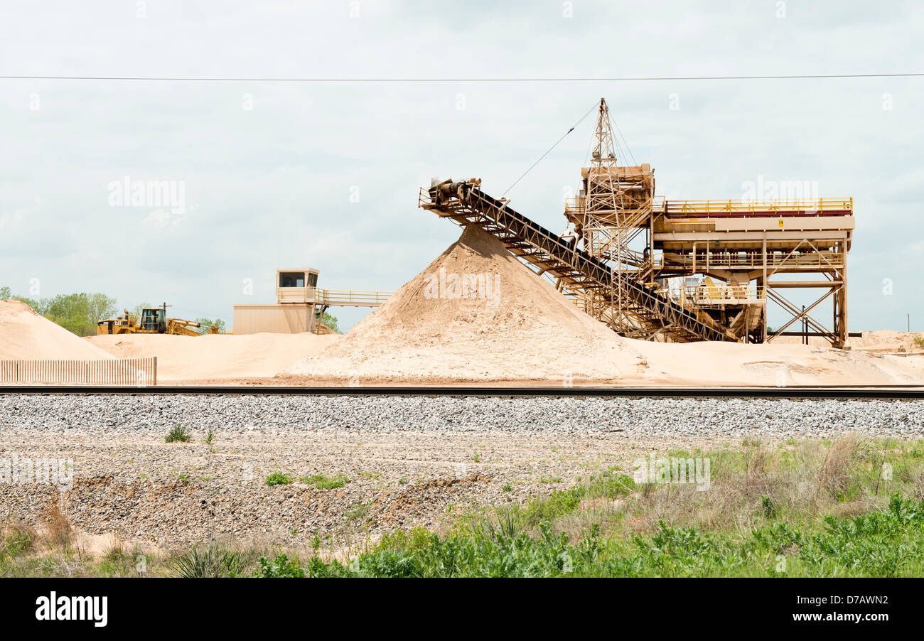 A sand processing plant in Oklahoma, USA. Stock Photo