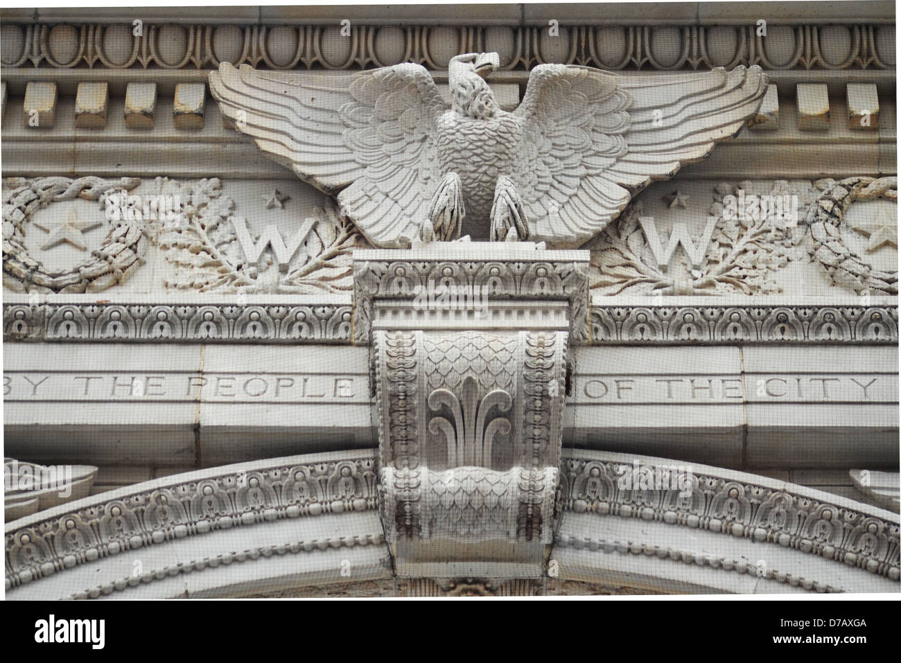 Eagle on the Washington arch in Washington Square Park Stock Photo