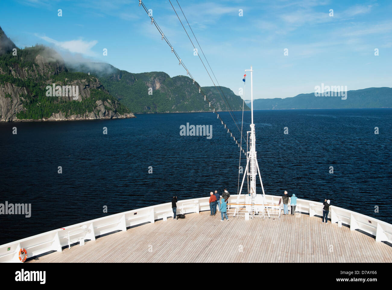 Holland american maasdam cruise ship on the saguenay fjord; saguenay quebec canada Stock Photo