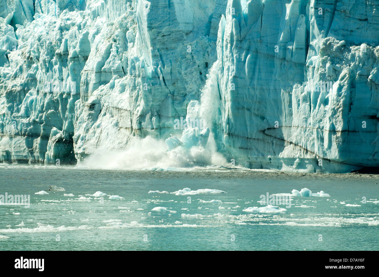 Iceberg Calving, Marjerie Glacier, Glacier Bay, Alaska, USA Stock Photo