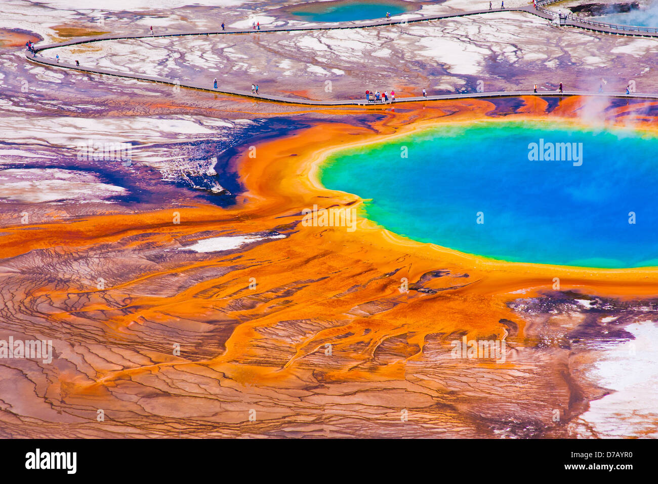 The World Famous Grand Prismatic Spring in Yellowstone National Park Stock Photo