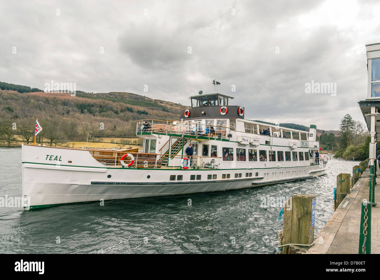Windermere steamer the Teal at Lakeside on Lake Windermere Stock Photo