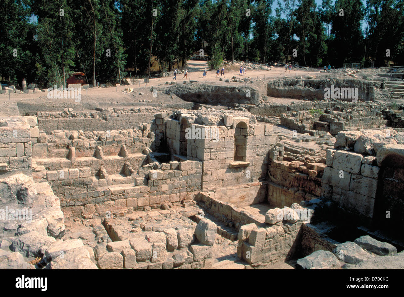 Ancient ruins of Tel Beit She'an (Scythopolis) in the Jordan valley, Israel Stock Photo