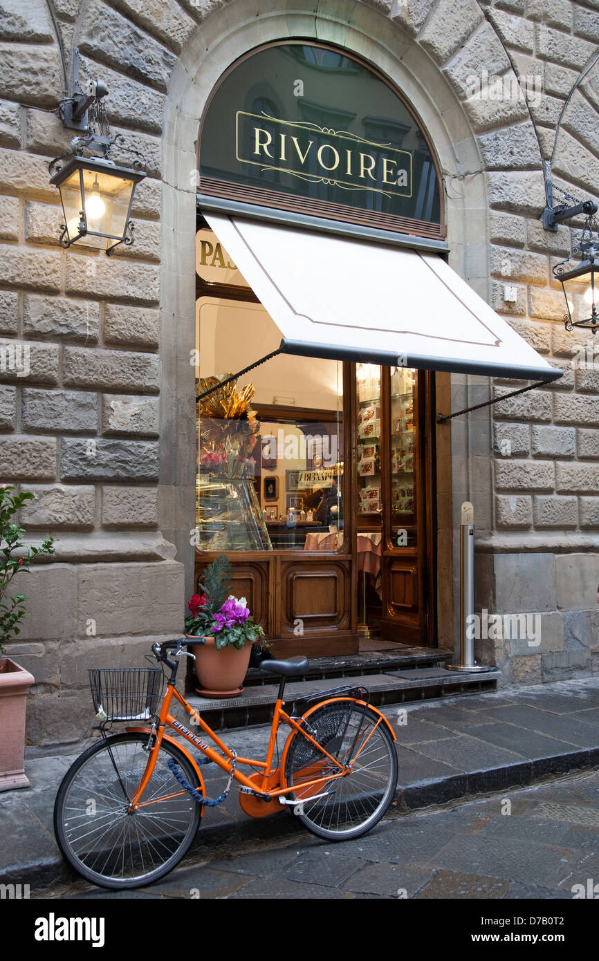 Rivoire Cafe and Sweet and Chocolate Shop in Piazza della Signoria Square, Florence, Italy Stock