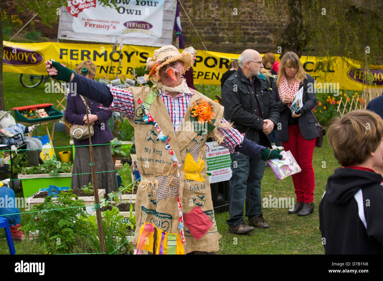 Scarecrow on allotment display at Exeter Festival of South West Food & Drink Stock Photo Alamy