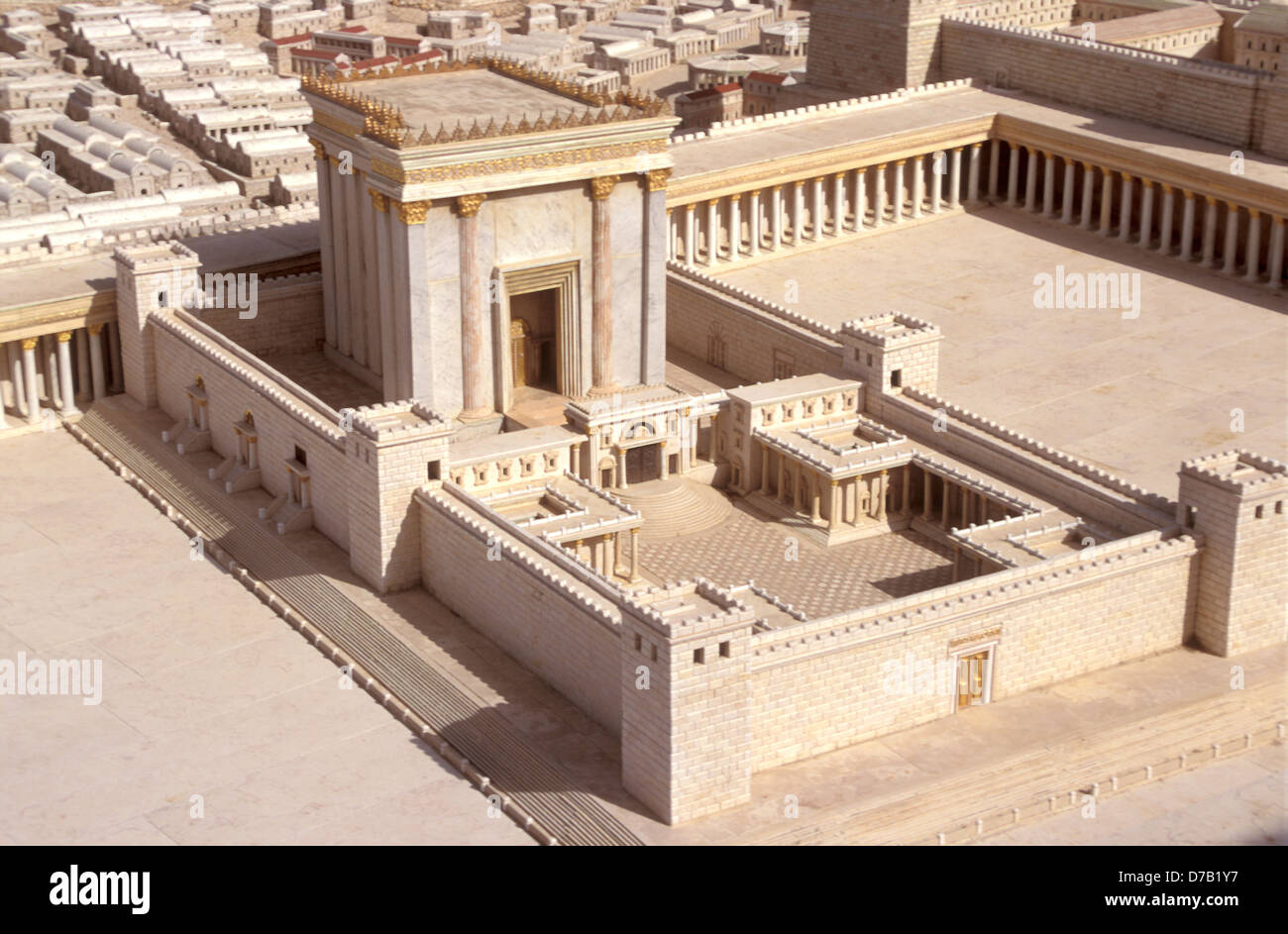 the holyland Model of the second temple, jerusalem Stock Photo