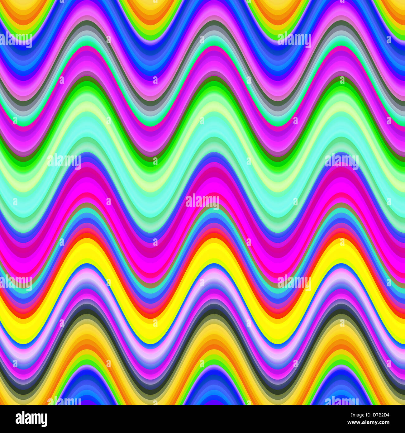Vibrant multicoloured digital waves illustration. Stock Photo