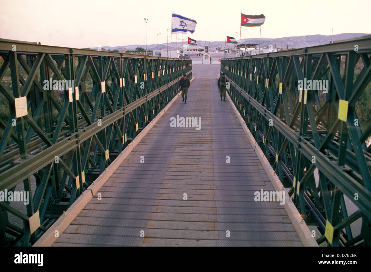 El Hussein bridge on border between Israel&Jordan Stock Photo Alamy