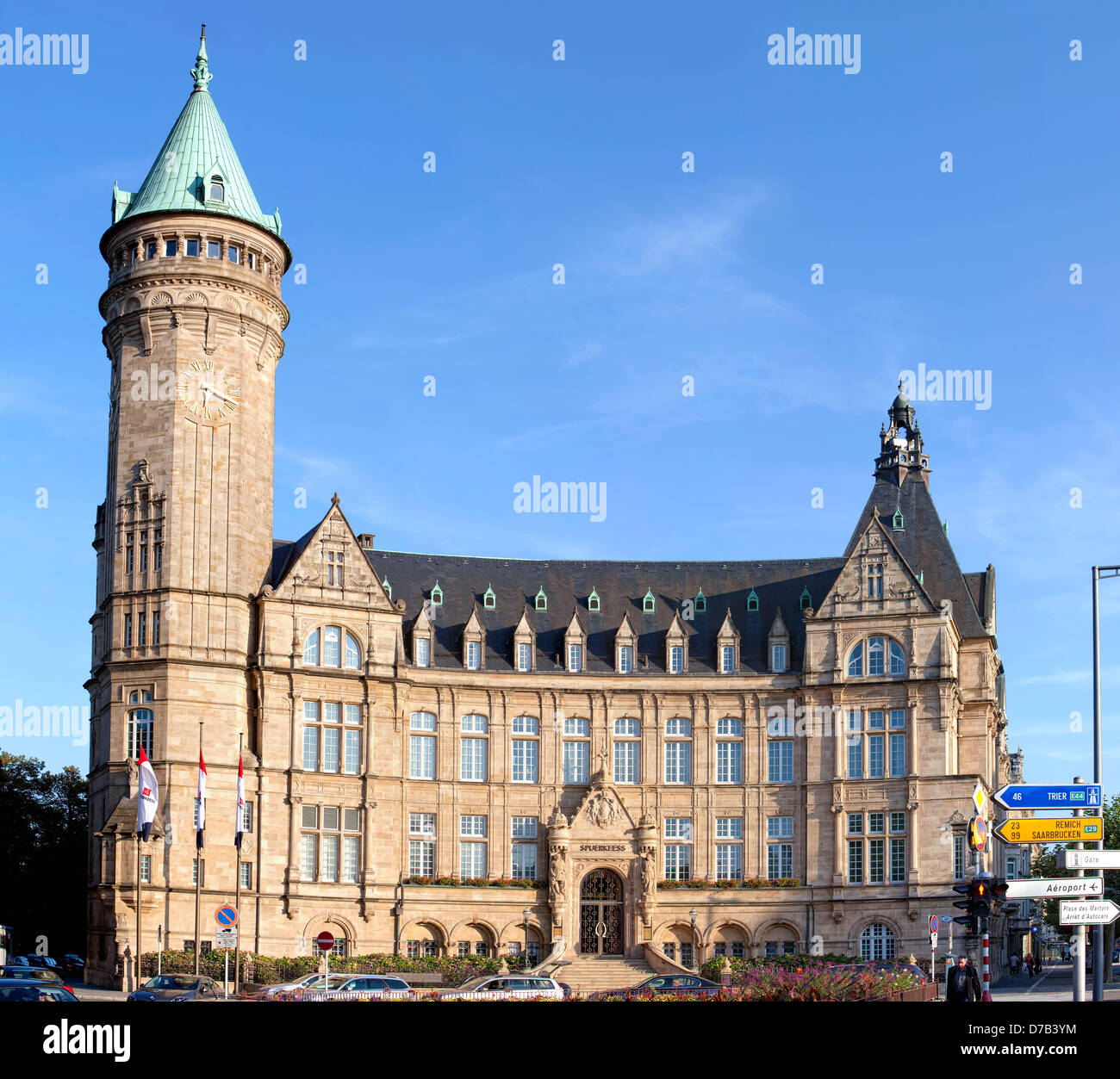 Historic bank building of the Banque et Caisse d'Epargne de l'etat Luxembourg,  the state-owned bank Luxembourg, Europe Stock Photo