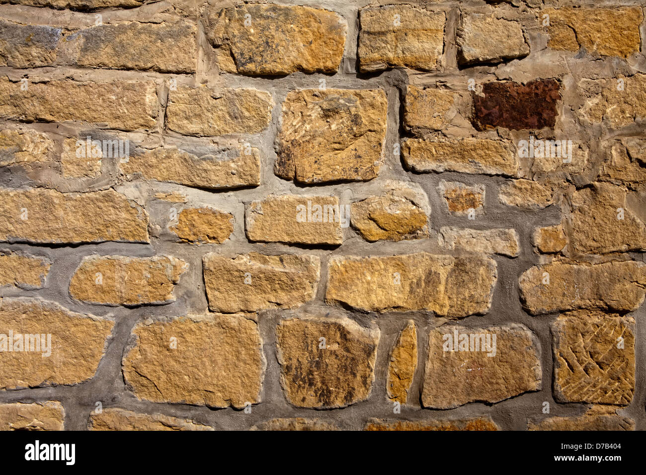 Stone wall,, Castle ruins of Beaufort or Belfort, Luxembourg, Europe, Die Burgruine Beaufort oder Belfort, Luxemburg, Europa Stock Photo