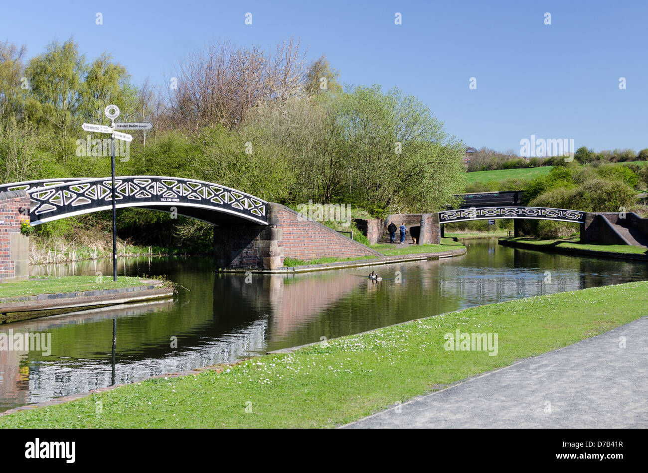 Windmill End Junction where the Dudley No 2 Canal meets the Netherton Tunnel Branch Canal in Rowley Regis, West Midlands Stock Photo