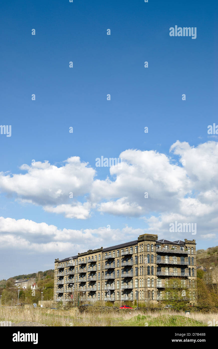 Titanic Mill in Linthwaite near Huddersfield in Yorkshire Stock Photo