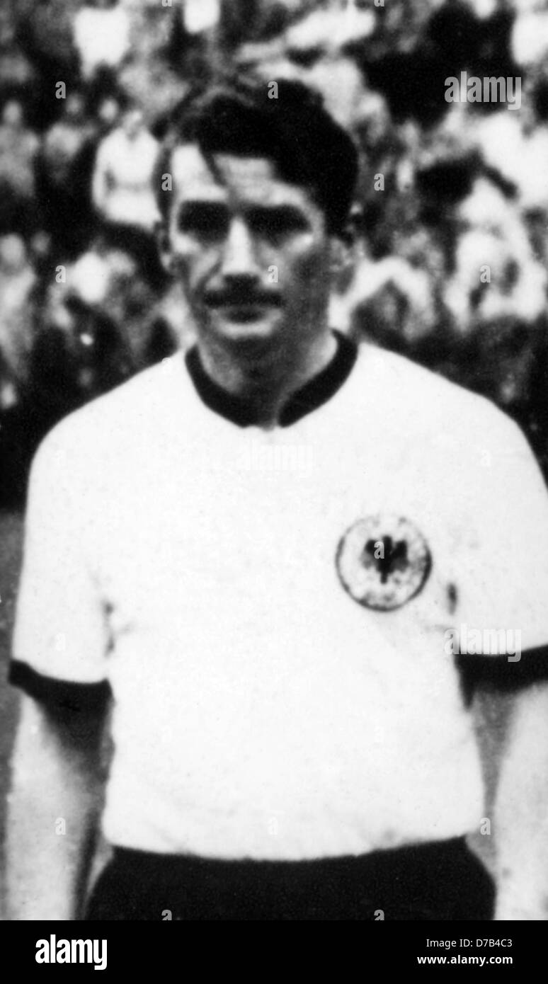 Fritz Walter, photographed before the final match of the soccer world championship on the 4th of July in 1954 in Bern. Germany won against Hungary with 3:2. Stock Photo