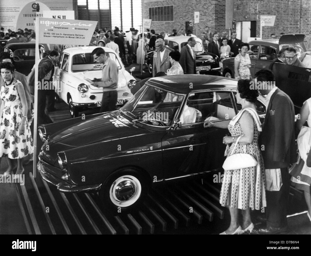 Visitors of the German Industrial Exhibition in September 1959 in Berlin. Stock Photo
