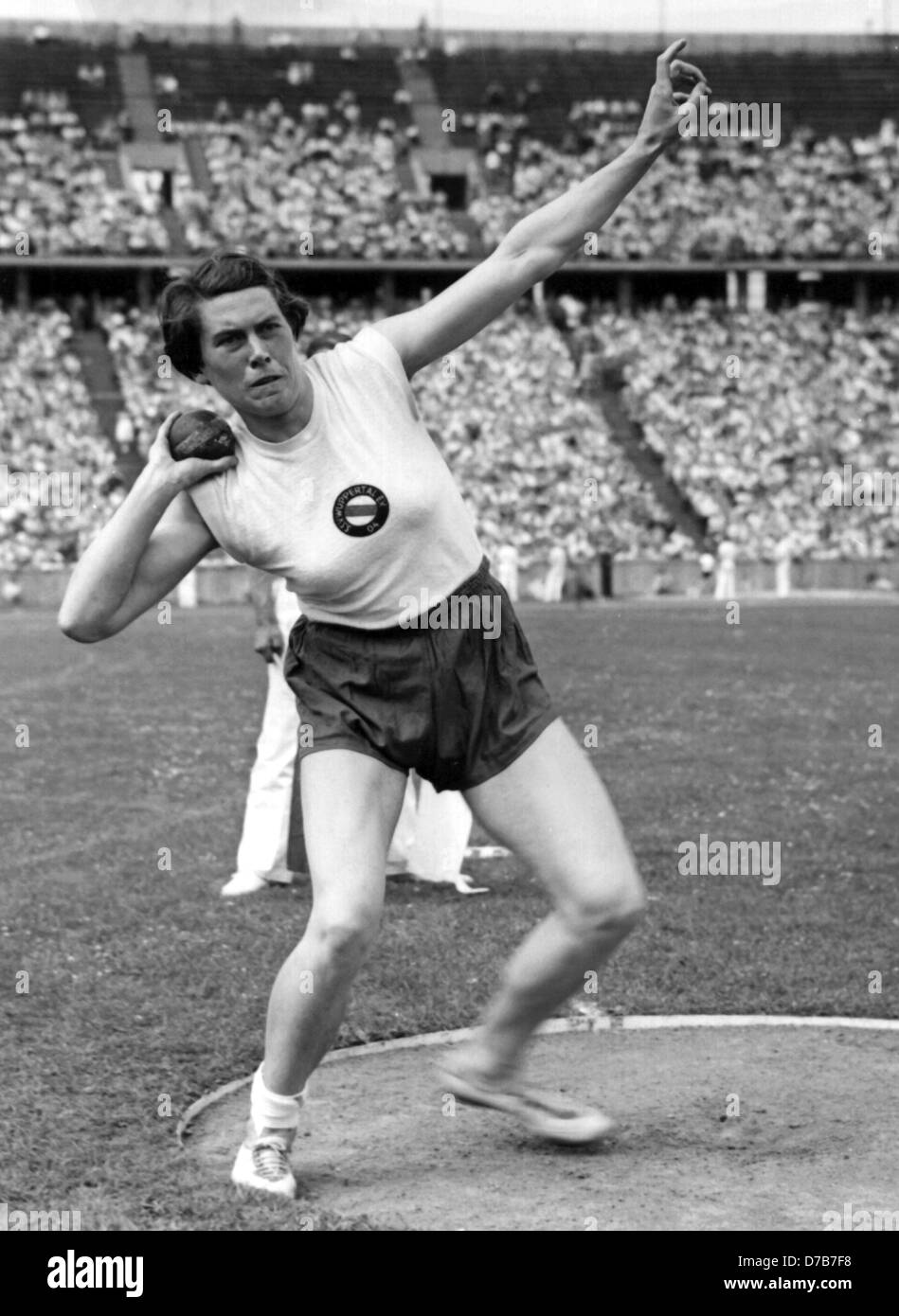 Athletic Marianne Werner, photographed during the athletics championship in the Olympic Stadium in Berlin in 1952. Stock Photo