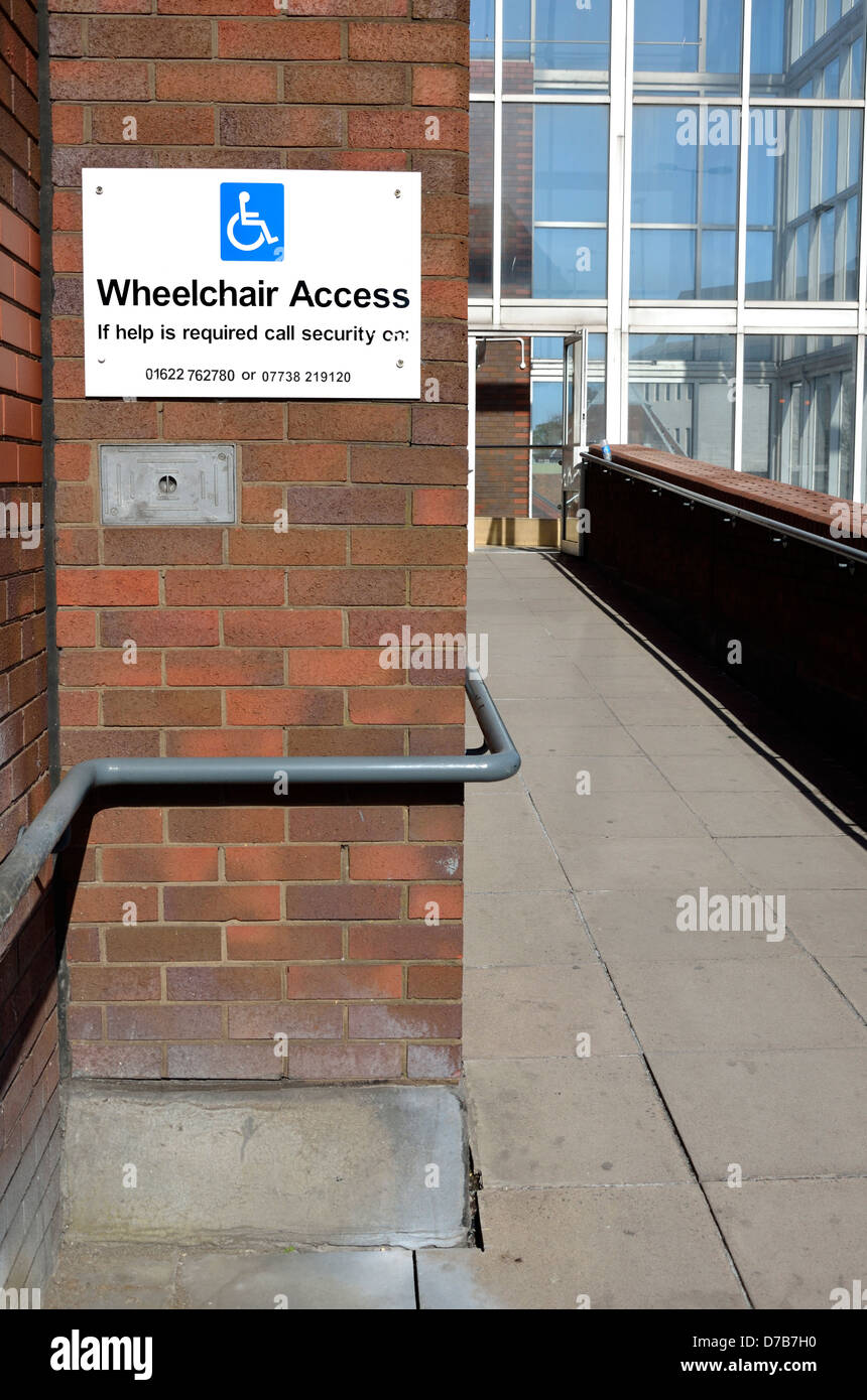 Maidstone, Kent, England, UK. Wheelchair access to shopping mall Stock