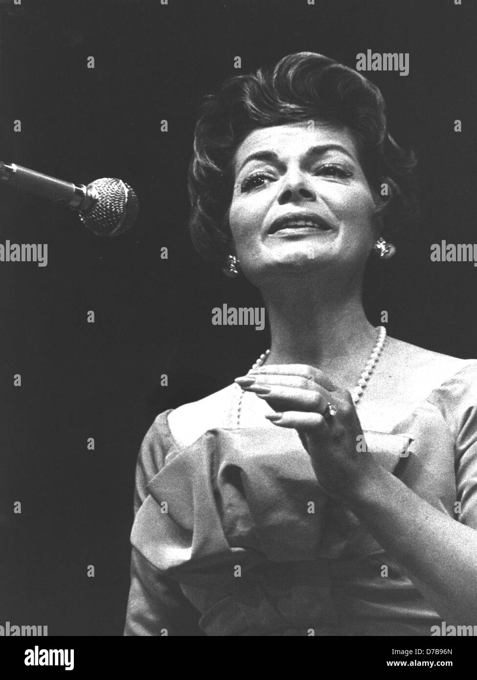 Swiss singer Lys Assia performs on stage. Undated archive picture. Stock Photo