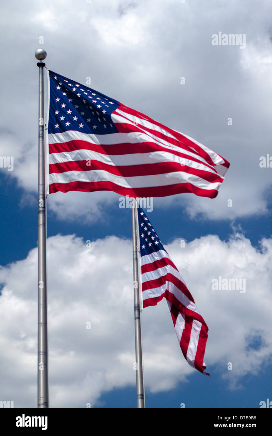 Two American Flags High Resolution Stock Photography and Images - Alamy