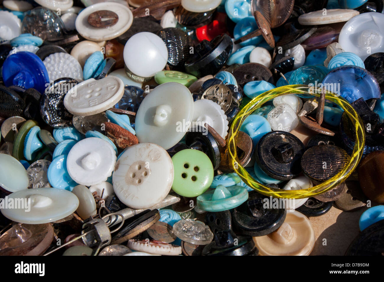 Collection of vintage buttons Stock Photo