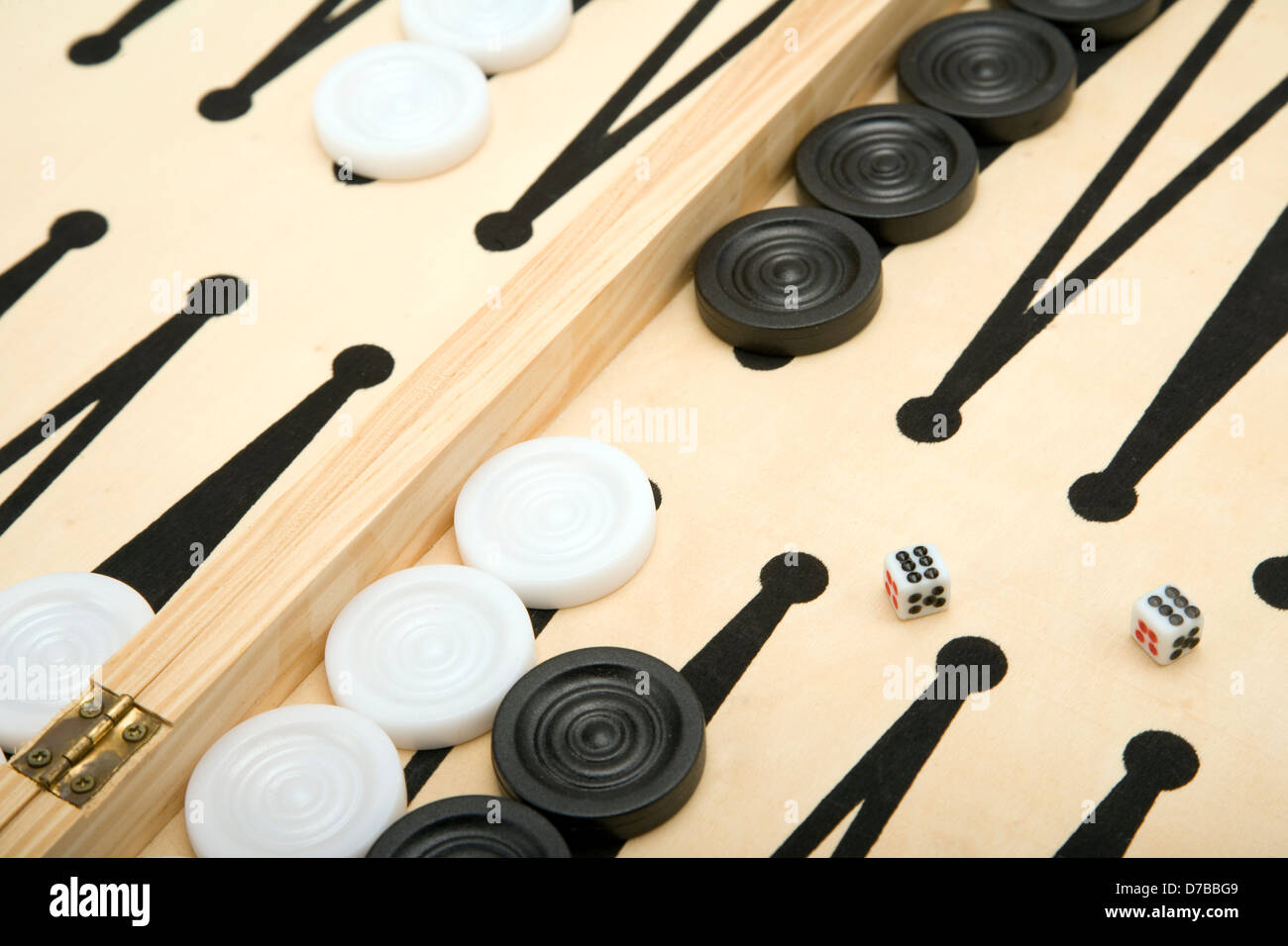 Part of a Backgammon set + Dice Stock Photo Alamy