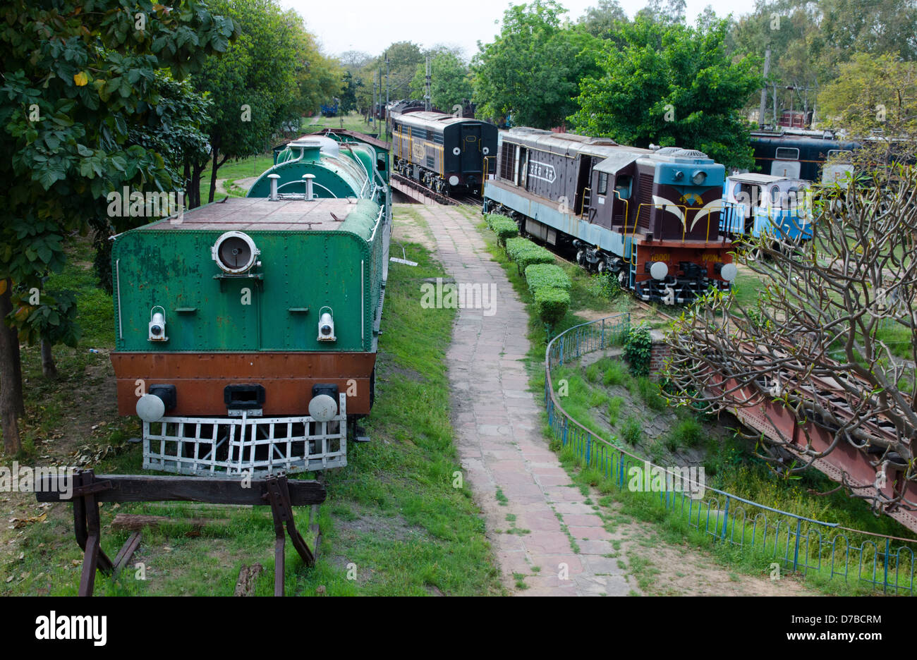 steam and diesel locomotives,national railway museum,chanakyapuri,new delhi,india Stock Photo