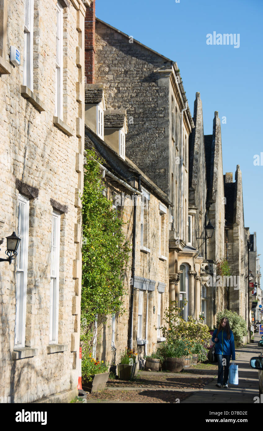 WITNEY, OXFORDSHIRE, UK. Houses on Church Green in the town centre