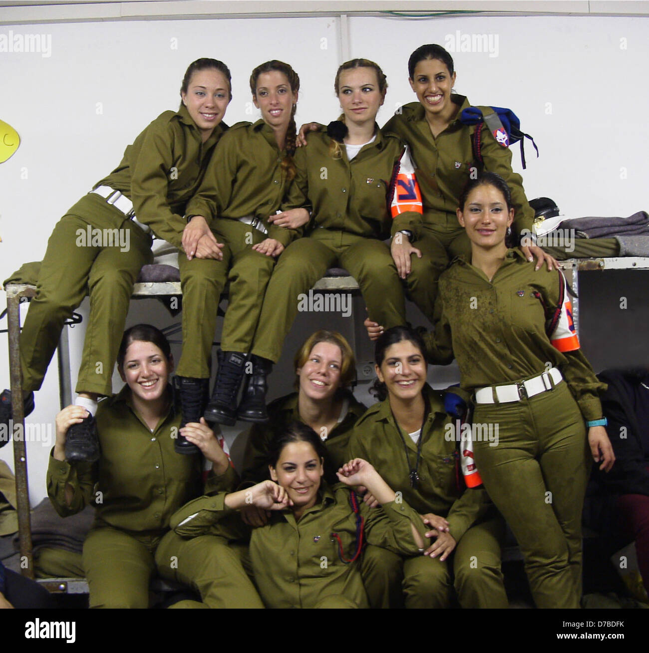 military policewomen at their base Stock Photo