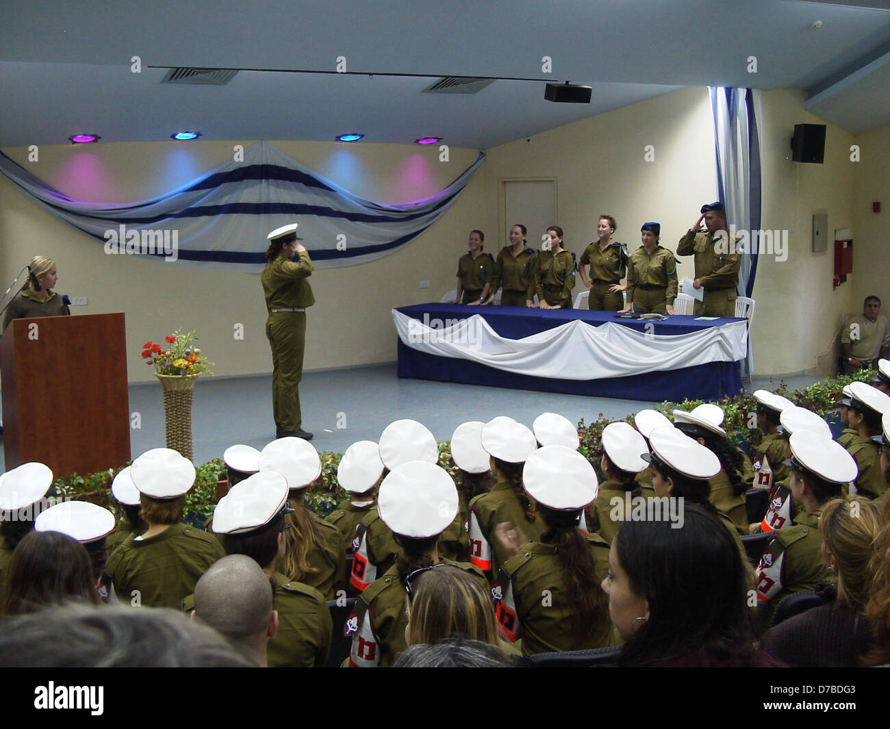 graduation course of military policewomen Stock Photo
