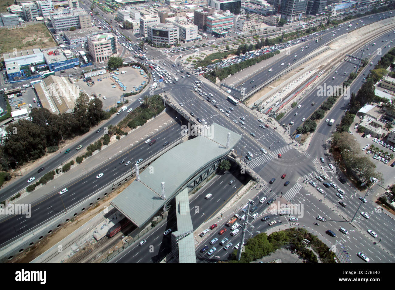 Ayalon highways and Derech HaShalom interchange in Tel Aviv Stock Photo ...