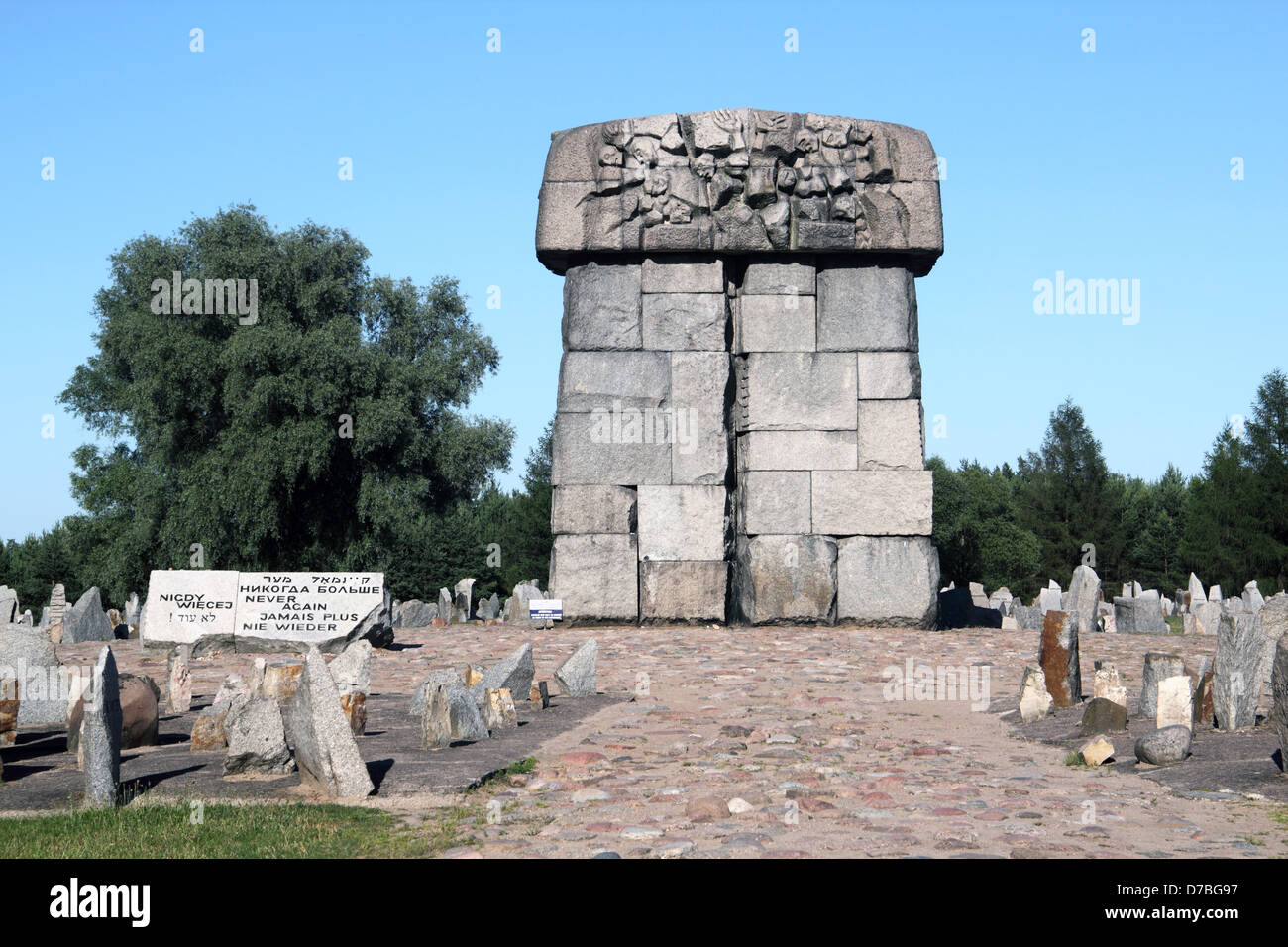 The Monument at Treblinka extermination camp commemorating its holocaust victims Stock Photo