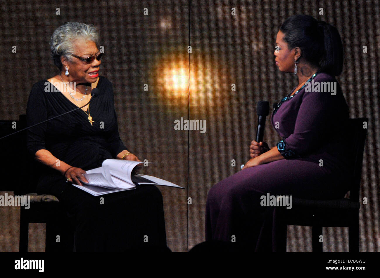 Maya Angelou and Oprah Winfrey during "Surprise Oprah! A Farewell