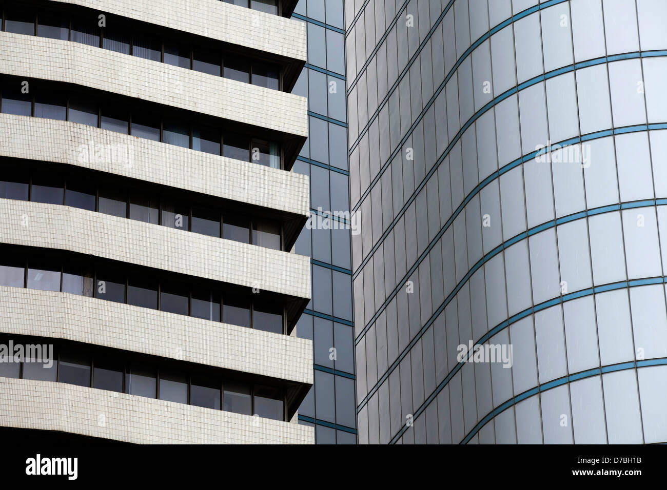 Detail of modern high rise buildings in Republic Plaza in central ...