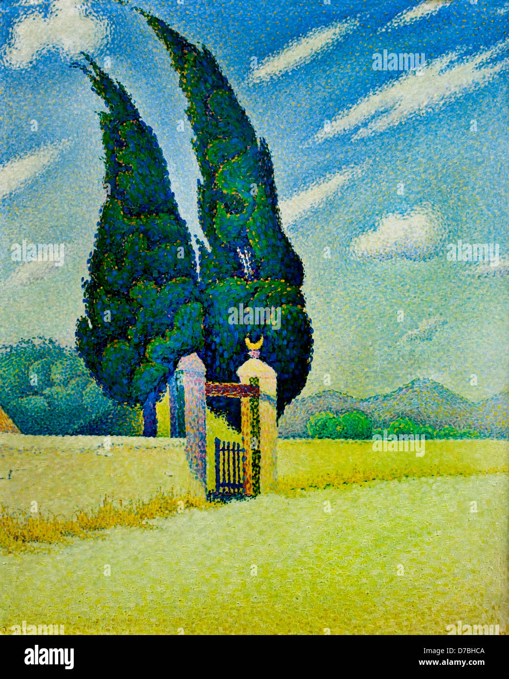 The Two Cypresses Opus 241 ( Mistral ) 1893 Paul Signac 1863 1935