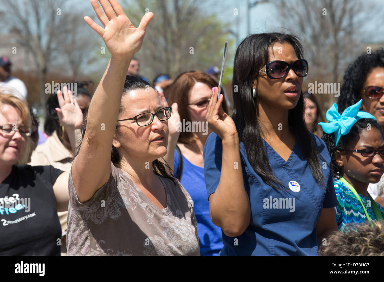Warren, Michigan, USA. The annual National Day of Prayer observance at city hall. Credit:  Jim West / Alamy Live News Stock Photo