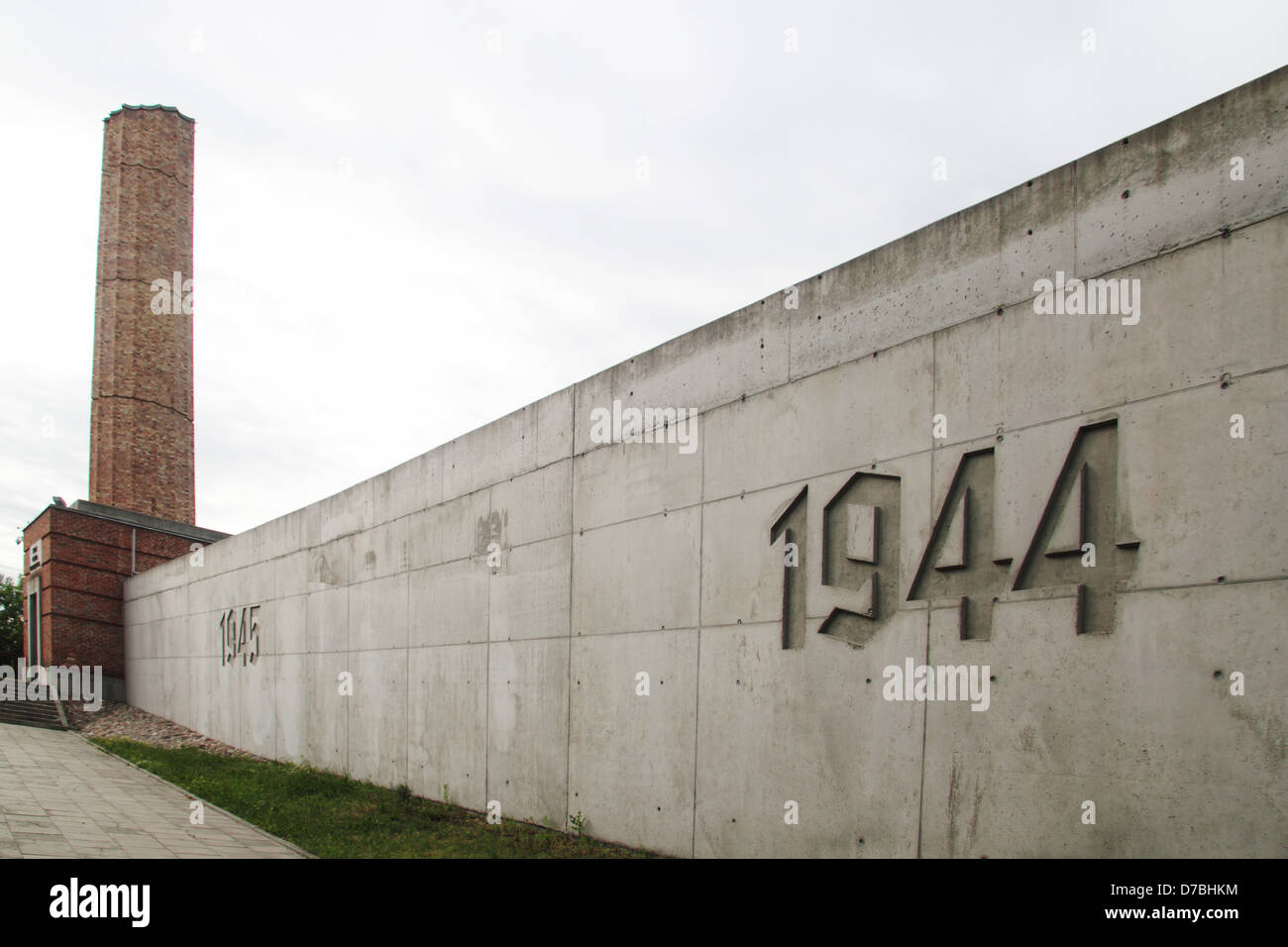 Holocaust monument at Radegast train station, Poland, from where Jews were transported to death camps during the Holocaust Stock Photo